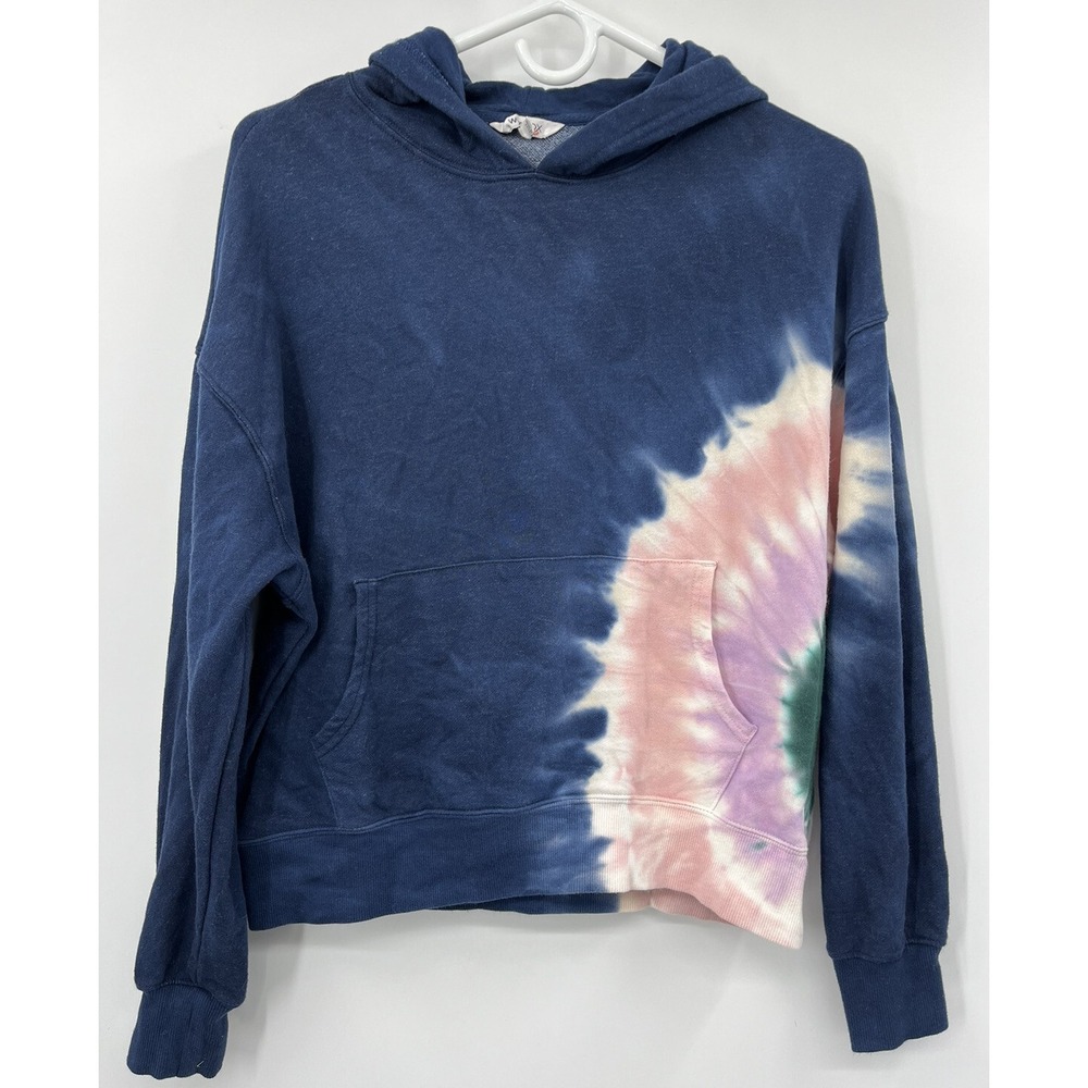 Wildfox Women's Small Hoodie Fleece Tie Dye Multicolor Cropped Pullover